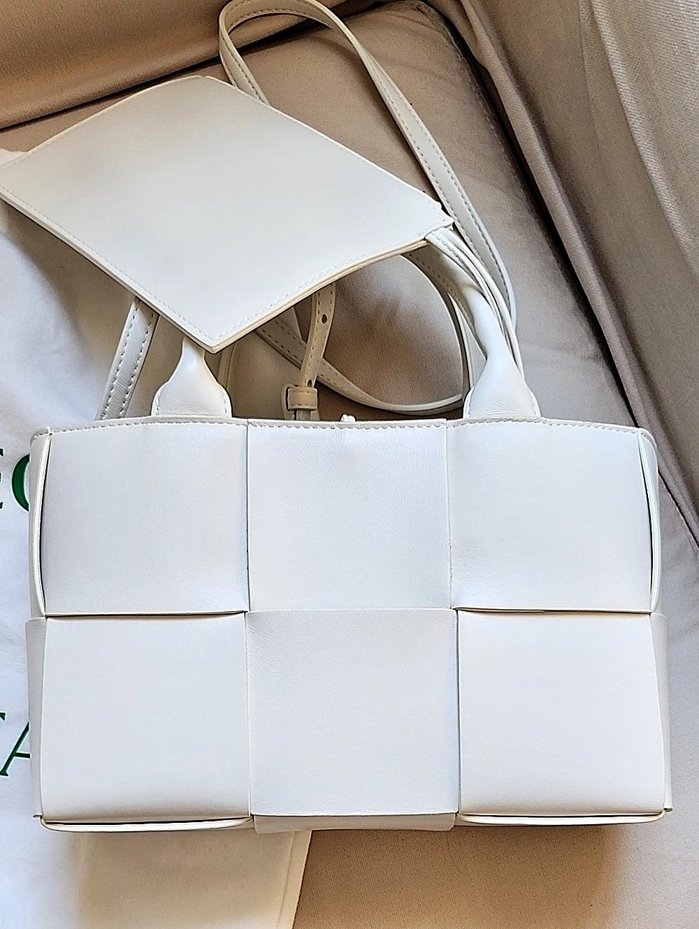 Bottega Veneta Small Arco Tote White Woven